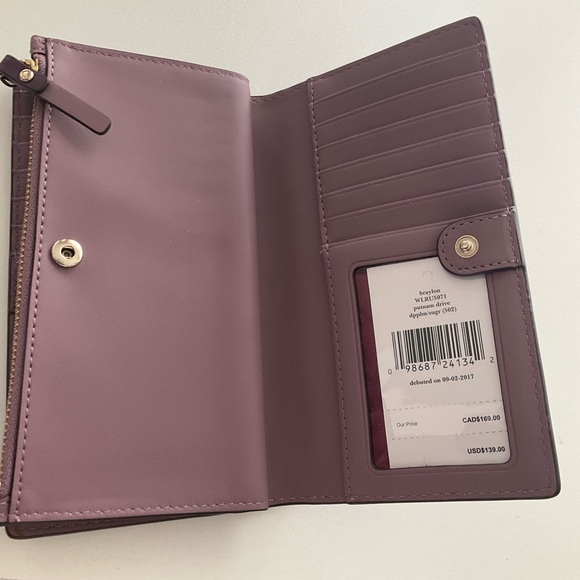 Kate Spade New York Braylon Leather Plum Wallet with Gold Plate NWT - Picture 8 of 10